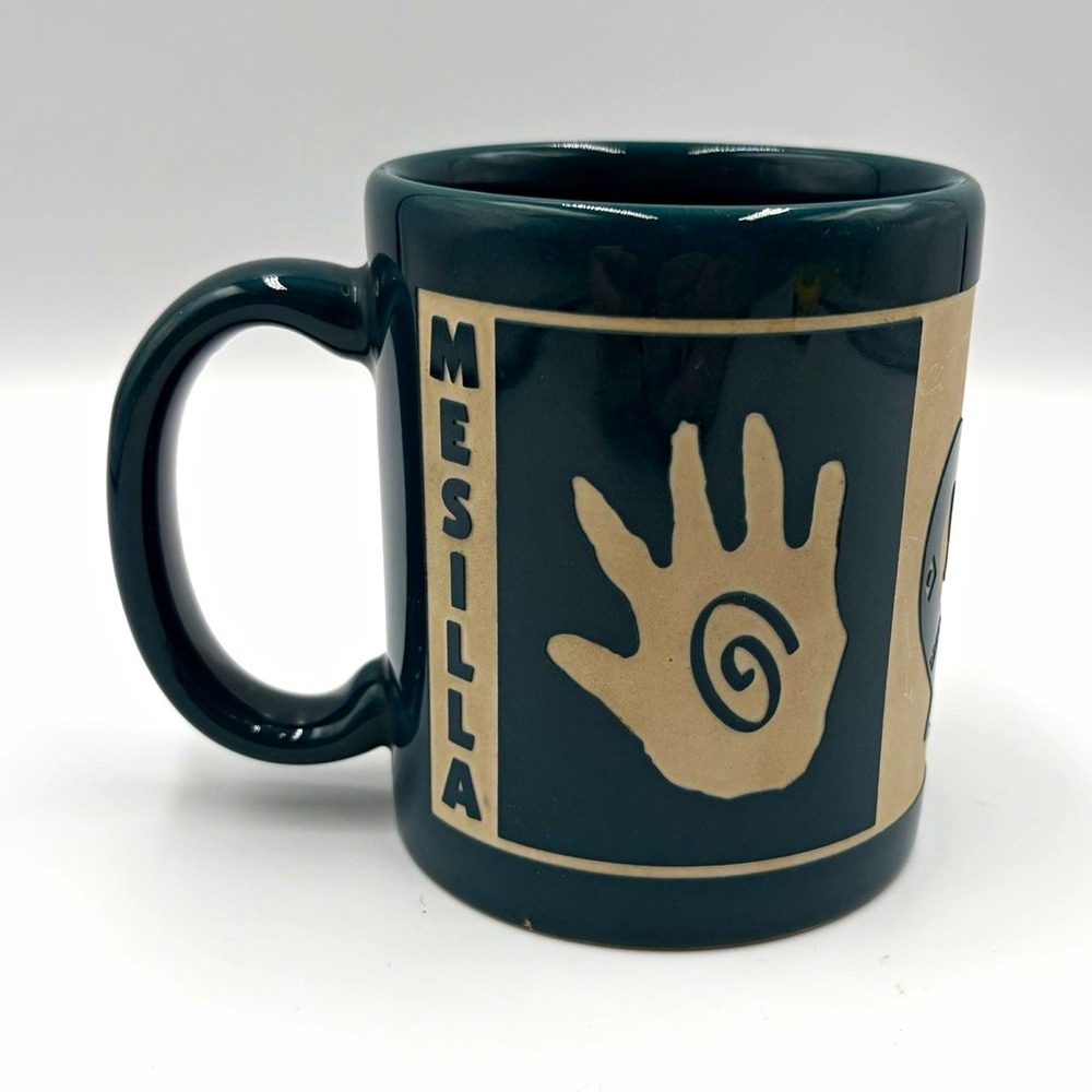 Mesilla New Mexico Southwestern Green Beige Ceramic Coffee Mug Made in USA